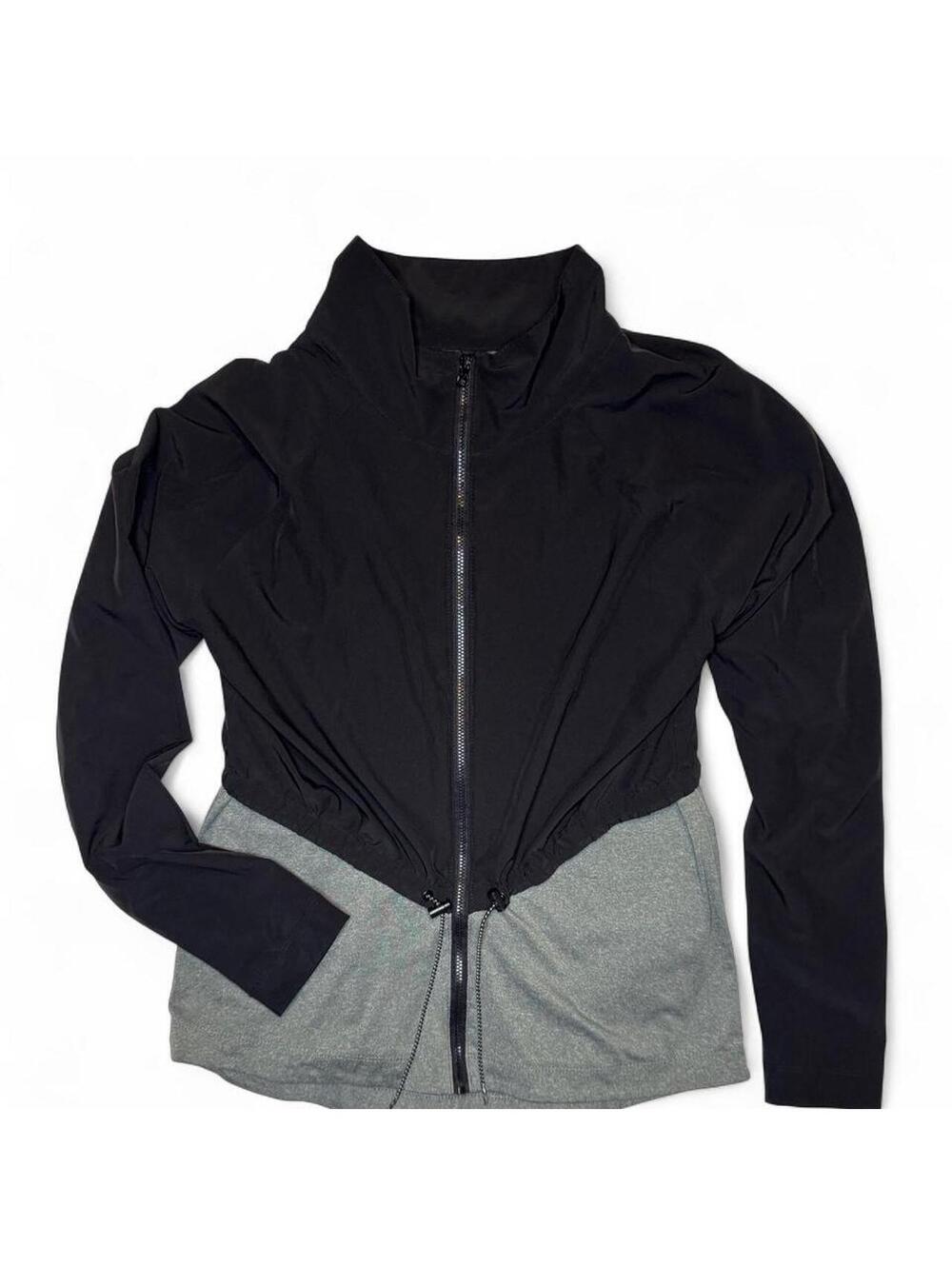 Aeropostale Athletic Double-Layer Adjustable Black Running Zip-Up Jacket Size XS